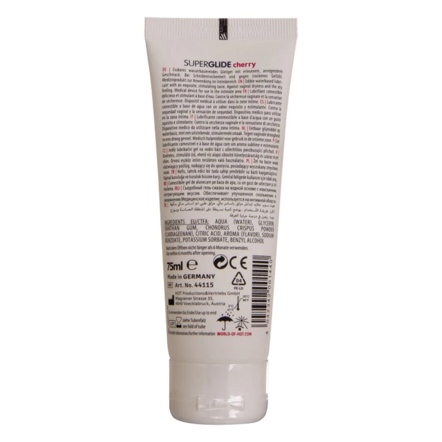 HOT - SUPERGLIDE ESSBARES GLEITMITTEL AUF WASSERBASIS KIRSCHE 75 ML